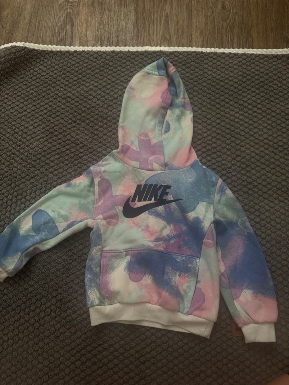 Nike Kids Hoodie in Pastel Tie-Dye Pink Blue Mint